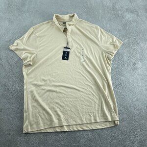 Mens Beige Alfani Stretch Polo Shirt XXL Recycled Fibers Easy Care NWT 2403